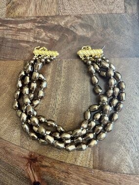 Vintage Four Strand Golden Pearl Carolee Necklace